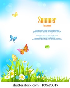 Summer vector background with space for text