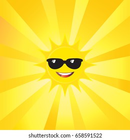 Summer Vector background with sunlight. Sun rays wallpaper. Illustration