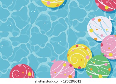 summer vector background with water balloon yo-yos in water for banners, cards, flyers, social media wallpapers, etc.