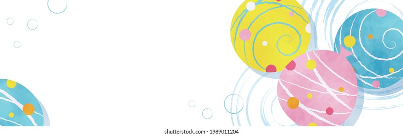 summer vector background with water balloon yo-yos in water for banners, cards, flyers, social media wallpapers, etc.