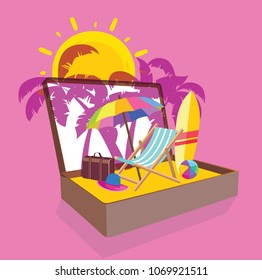 Summer vector banner. Summer set