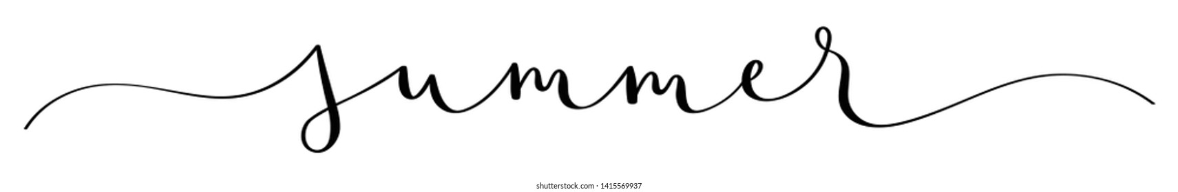 SUMMER vector brush calligraphy banner with swashes