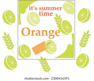 summer vector design lemon with leaf use fun, party, camp, sale, holyday and others