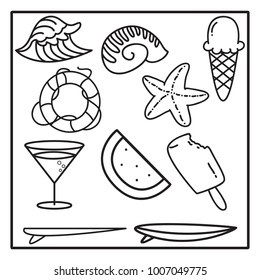 summer vector element, premade logo, and premade emblem