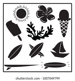 summer vector element, premade logo, and premade emblem