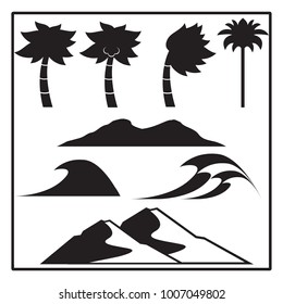 summer vector element, premade logo, and premade emblem