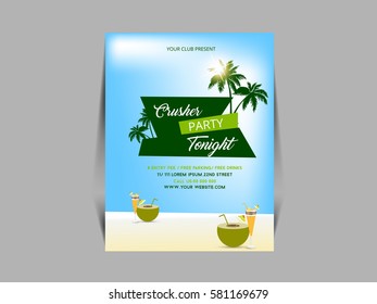 summer vector element ,summer sale flyer , party flyer .
