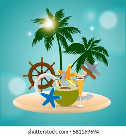 summer vector element ,summer sale flyer , party flyer .
