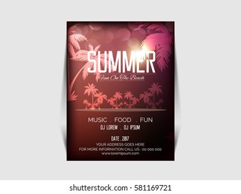 summer vector element ,summer sale flyer , party flyer .