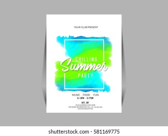 summer vector element ,summer sale flyer , party flyer .
