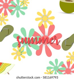 summer vector element ,summer sale flyer , party flyer .
