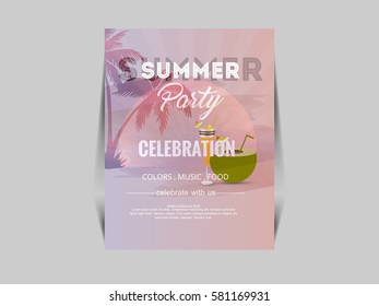 summer vector element ,summer sale flyer , party flyer .