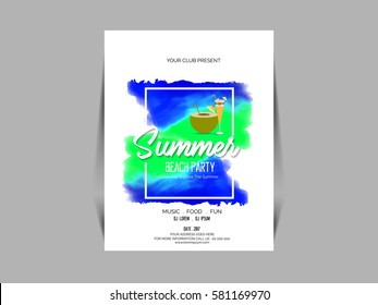 summer vector element ,summer sale flyer , party flyer .