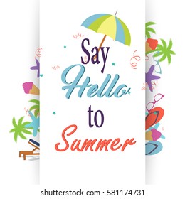 summer vector element ,summer sale flyer , party flyer .