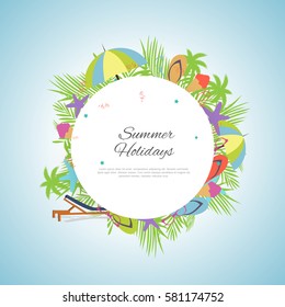 summer vector element ,summer sale flyer , party flyer .