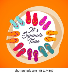 summer vector element ,summer sale flyer , party flyer .