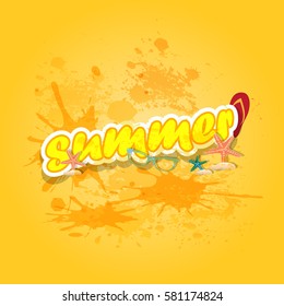summer vector element ,summer sale flyer , party flyer .