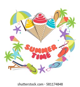 summer vector element ,summer sale flyer , party flyer .