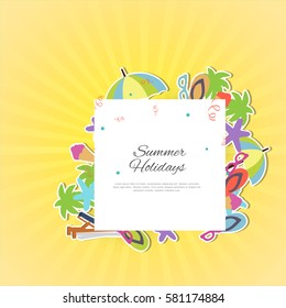 summer vector element ,summer sale flyer , party flyer .