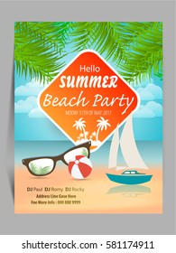 summer vector element ,summer sale flyer , party flyer .