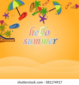 summer vector element ,summer sale flyer , party flyer .