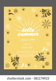 summer vector element ,summer sale flyer , party flyer .