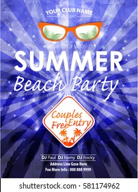summer vector element ,summer sale flyer , party flyer .
