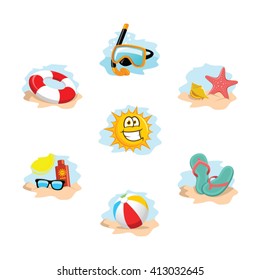 summer vector elements