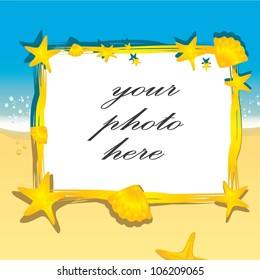 summer vector frame. vector summer beach background.