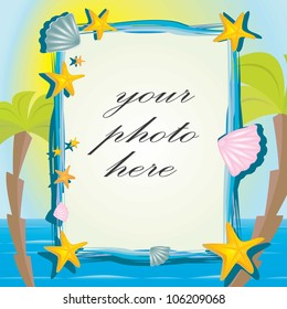summer vector frame. vector summer beach background.