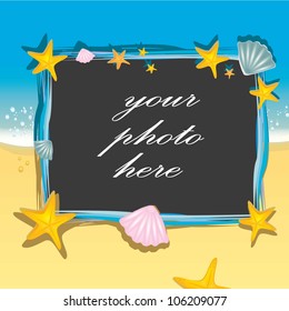 summer vector frame. vector summer beach background.