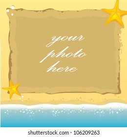 summer vector frame. vector summer beach background.