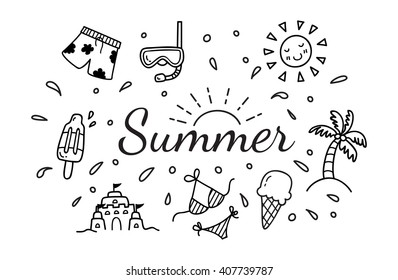 Summer Vector Icon In Doodle Style