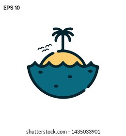 Summer vector icon illustration. White background. Premium quality.