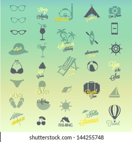 Summer vector icon set