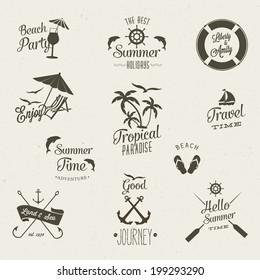 Summer  vector icon  set