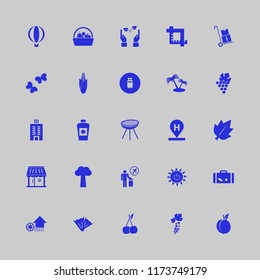 summer vector icons set. with leaf, tourist flying, butterflies and hands sprout in set