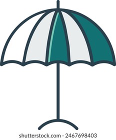 Sommer Vektorillustration Strand Lifestyle Sonnenschirm