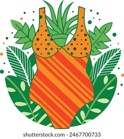 Ilustración vectorial de verano estilo de vida de playa soleado
