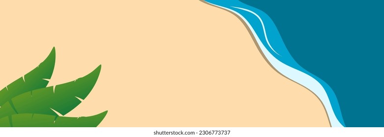Summer vector illustration. Summer beach, summer time, holidays, starfish, vacation to the beach. top of view. flat design style