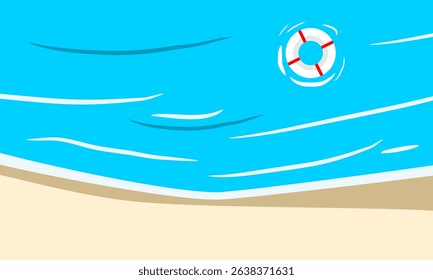 Summer vector illustration. Beach, summer time, holidays, vacation to the beach. tropical landscape. flat design style.