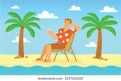 Summer vector illustration cartoon style