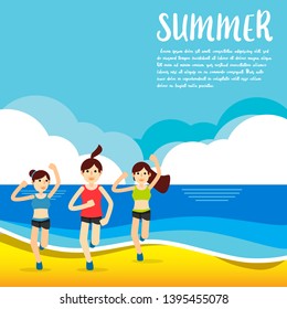 Summer vector illustration concept of happiness and holiday background. EPS 10