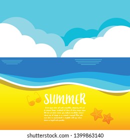 Summer vector illustration concept of happiness and holiday background. EPS 10