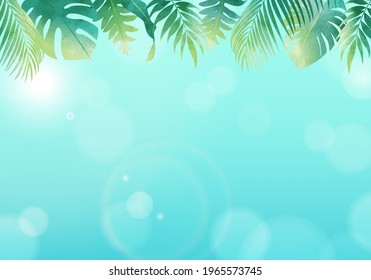 Summer vector illustration frame of several kinds of plants
