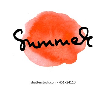 Summer vector illustration. Hand lettering