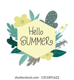 Summer vector illustration. Hello summer