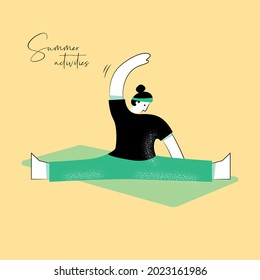 Sommer-Vektorgrafik der Person Aktivität für Poster-Design, Web-Design, Markenidentität