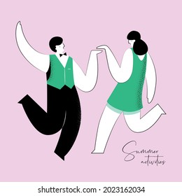 Summer vector illustration of person activity for poster design, web design, brand identity
