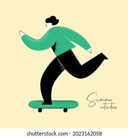 Summer vector illustration of person activity for poster design, web design, brand identity